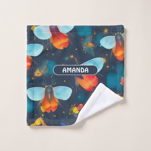 Firefly Waterverf Kleurrijk Gepersonaliseerd Patro Bad Handdoek (Wasdoekje)