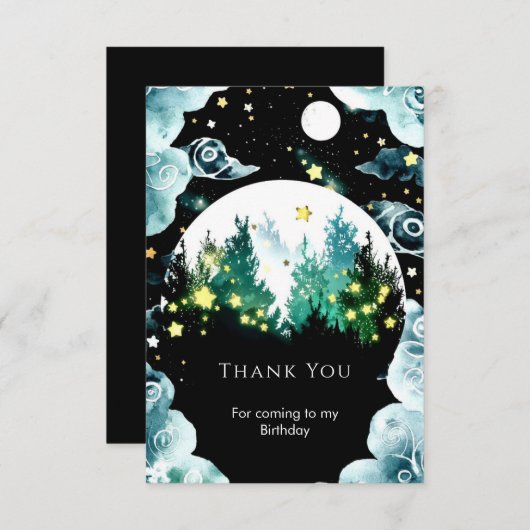 Firefly Whimsy Woodland Verjaardag Bedankkaart (Voorkant / Achterkant)