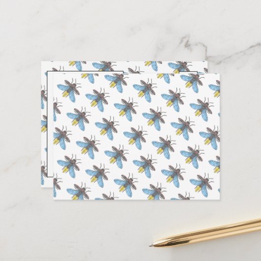 Firefly (wit) - Briefkaart (Voorkant / Achterkant in situ)