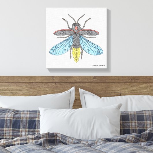 Firefly (wit) - Canvas Print (Insitu (Slaapkamer))