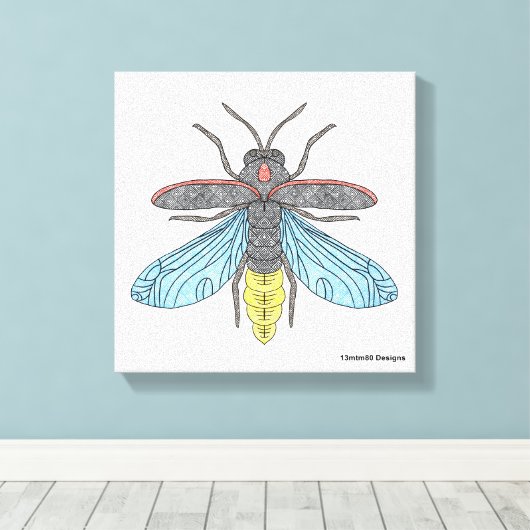 Firefly (wit) - Canvas Print (Insitu (Houten vloer))