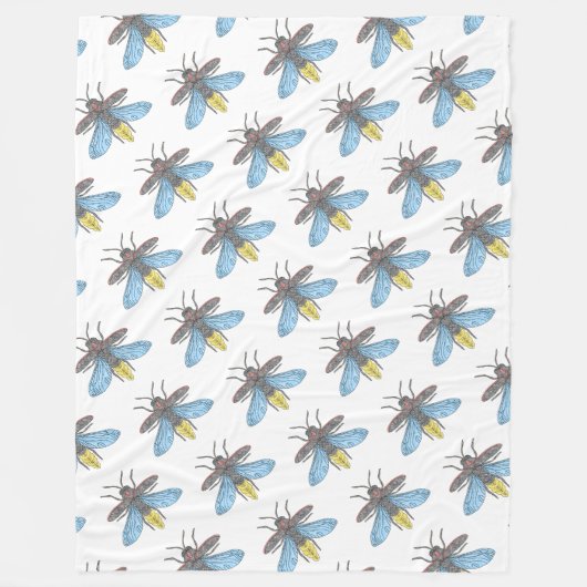 Firefly (wit) - Fleece Deken (Voorkant)