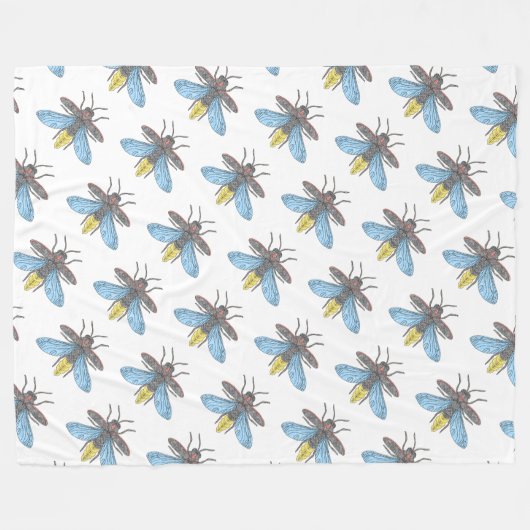 Firefly (wit) - Fleece Deken (Voorkant (Horizontaal))