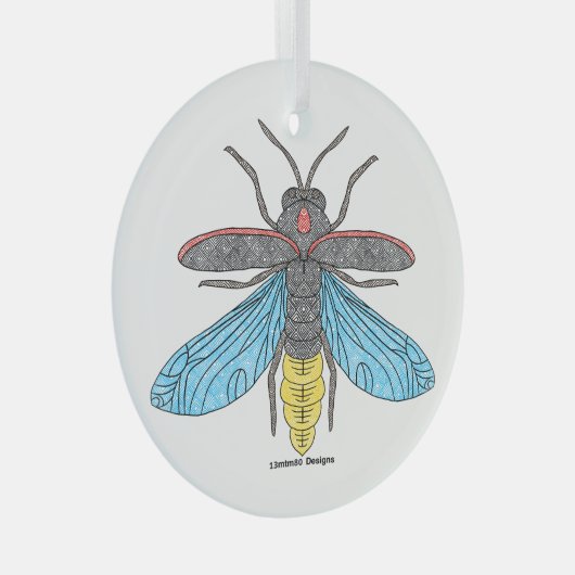 Firefly (wit) - Glas Ornament (Voorkant Rechts)