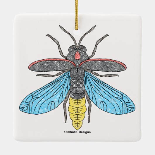 Firefly (wit) - Keramisch Ornament (Achterkant)