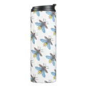 Firefly (wit patroon) - Thermische Tumbler Thermosbeker (Gedraaid links)