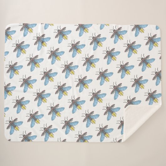 Firefly (wit) - Sherpa Blanket Sherpa Deken (Voorkant (horizontaal))