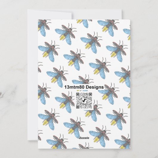 Firefly (wit) - Wenskaart Feestdagenkaart (Achterkant)