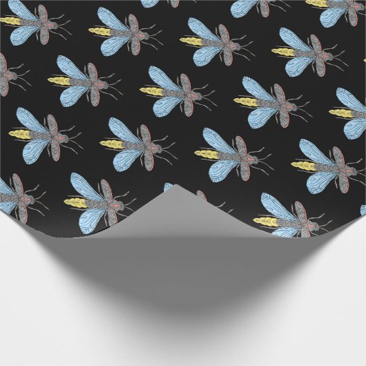 Firefly (zwart) - Inpakpapier (Hoek)