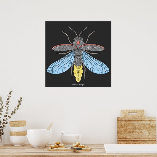 Firefly (zwart) - Poster Print (Keuken)