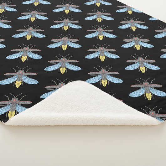 Firefly (zwart) - Sherpa Blanket Deken (3/4)