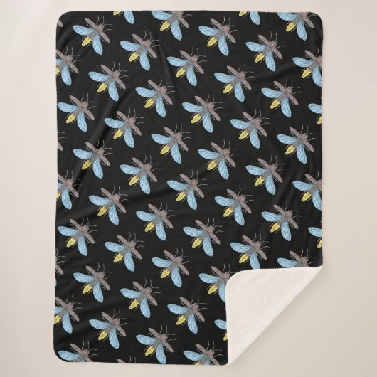 Firefly (zwart) - Sherpa Blanket Sherpa Deken (Voorkant)