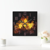 FireGlass Vierkante Klok (Huis)