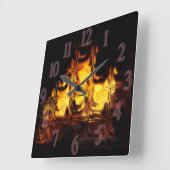 FireGlass Vierkante Klok (Hoek)