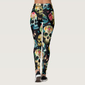 Firehai Halloween Kleurrijke schedelprint Leggings (Achterkant)