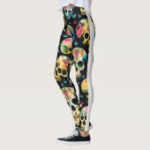 Firehai Halloween Kleurrijke schedelprint Leggings (Links)