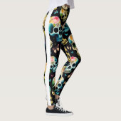 Firehai Halloween Kleurrijke schedelprint Leggings (Rechts)