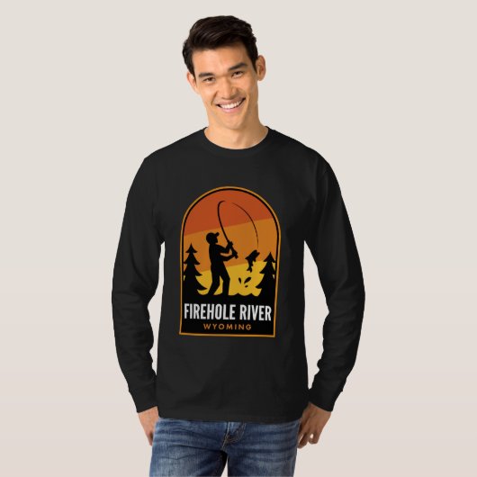 Firehole River Wyoming Fishing T-shirt (Voorkant volledig)