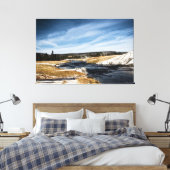 Firehole-rivier in canvas gewikkeld afdruk (Insitu (Slaapkamer))