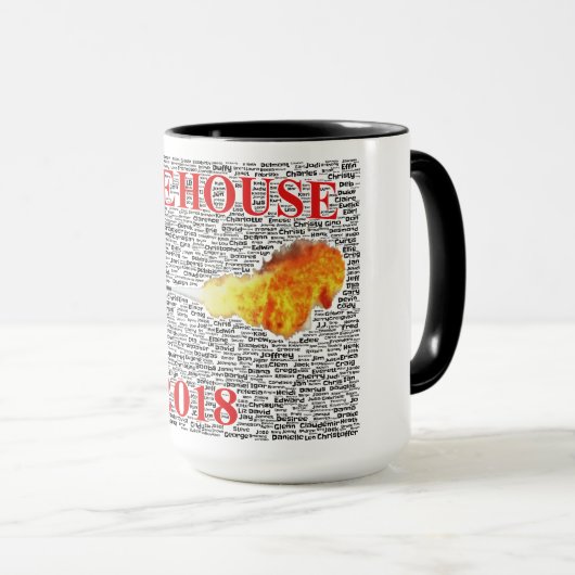 Firehouse Coffee-Mok met Word Cloud Mok (Voorkant rechts)