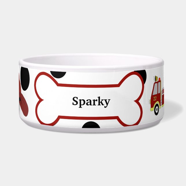 Firehouse Dog Custom Pet Dog Food Bowl Voerbakje (Voorkant)