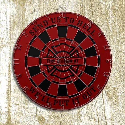 Firehouse Fire Station Fireman Dartboard en Darts Dartbord