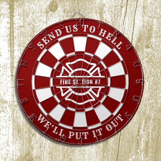 Firehouse Fire Station Fireman Dartboard en Darts Dartbord