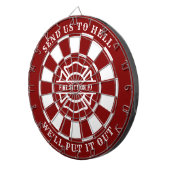Firehouse Fire Station Fireman Dartboard en Darts Dartbord (Voorkant Rechts)