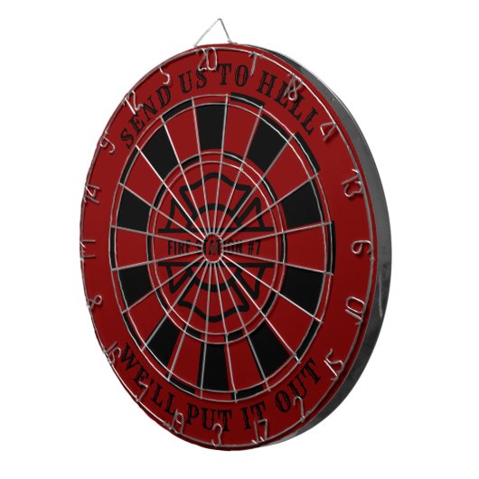 Firehouse Fire Station Fireman Dartboard en Darts Dartbord (Voorkant Rechts)