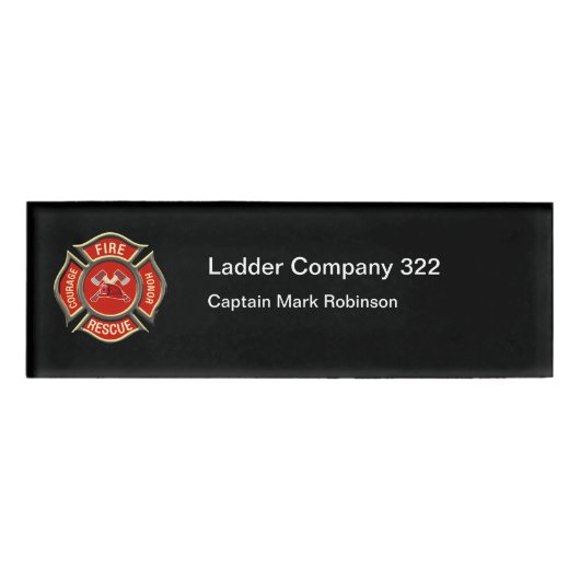 FIrehouse FIrefighter Kapitein Naambadge (Voorkant)