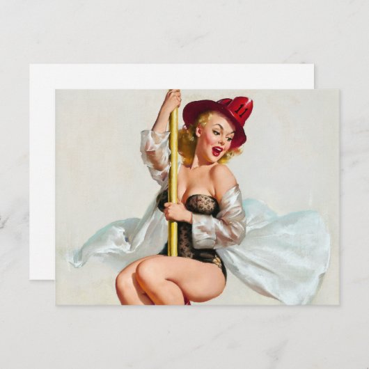 Firehouse Pin Up Briefkaart (Voorkant / Achterkant)