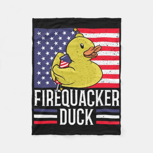 Fireker Duck 4 juli Firecracker Independe Fleece Deken (Voorkant)