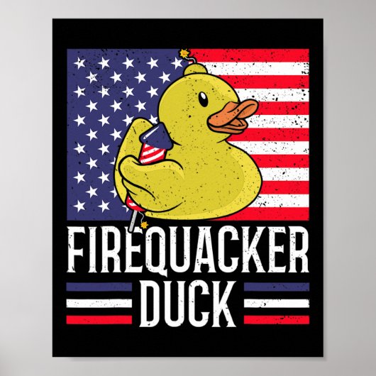 Fireker Duck 4 juli Firecracker Independe Poster (Voorkant)