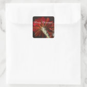 Firelight Cactus, overal, vrolijk kerstfeest Vierkante Sticker (Tas)