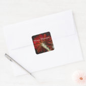 Firelight Cactus, overal, vrolijk kerstfeest Vierkante Sticker (Envelop)