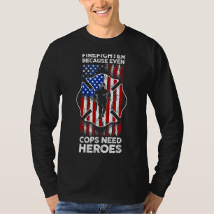 Fireman American Flag Firefighter T-shirt