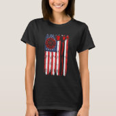 Fireman American Flag Graphics Firefighter Labor D T-shirt (Voorkant)