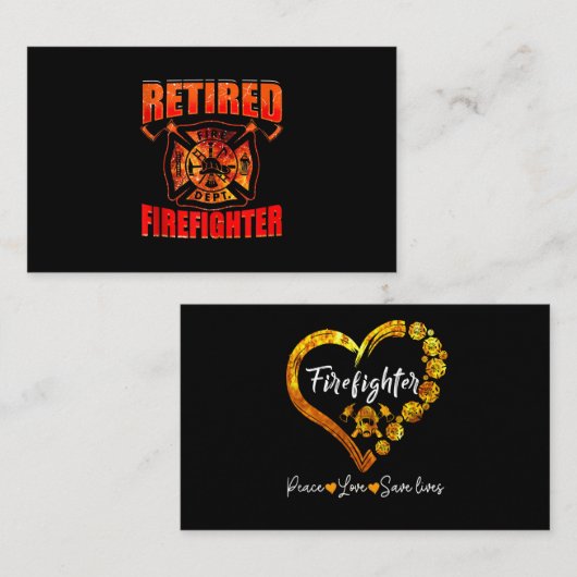 Fireman American Flag Red Line US brandweerman Visitekaartje (Voorkant / Achterkant)