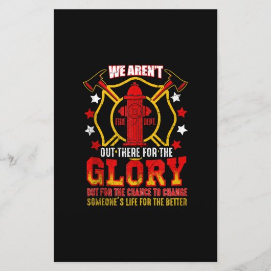 Fireman American Flag Red Line US Firefighter Briefpapier (Voorkant)