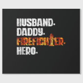 Fireman American Flag Red Line US Firefighter Cadeaupapier (Vlak)
