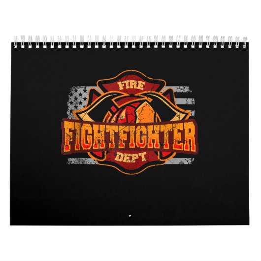 Fireman American Flag Red Line US Firefighter Gift Kalender (Hoes)