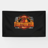 Fireman American Flag Red Line US Firefighter Gift Spandoek (Horizontaal)