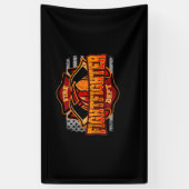 Fireman American Flag Red Line US Firefighter Gift Spandoek (Verticaal)