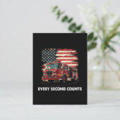 Fireman American Flag Thin Red Line Firefighter Feestdagenkaart (Staand voorkant)