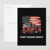 Fireman American Flag Thin Red Line Firefighter Feestdagenkaart (Voorkant / Achterkant)