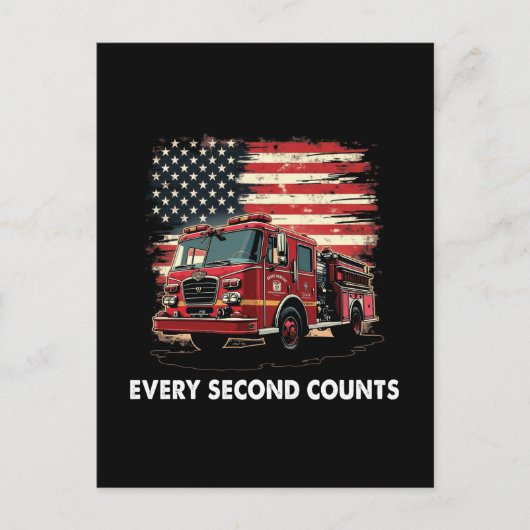 Fireman American Flag Thin Red Line Firefighter Feestdagenkaart (Voorkant)