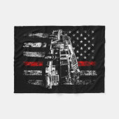 Fireman American Flag Thin Red Line Firefighter Fleece Deken (Voorkant (Horizontaal))