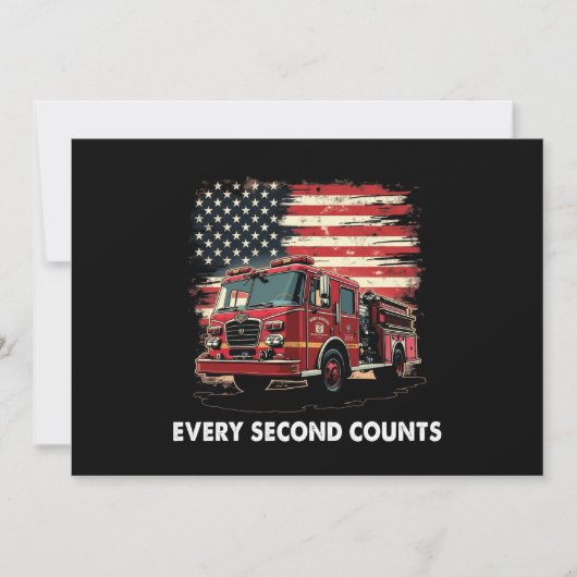 Fireman American Flag Thin Red Line Firefighter Kaart (Voorkant)