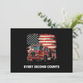 Fireman American Flag Thin Red Line Firefighter Kaart (Staand voorkant)