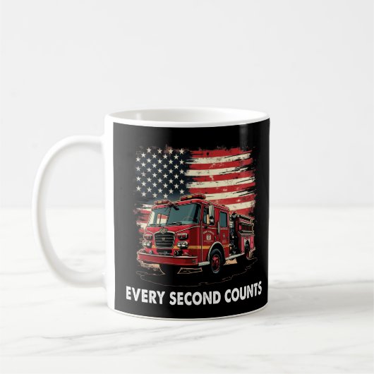 Fireman American Flag Thin Red Line Firefighter Koffiemok (Links)